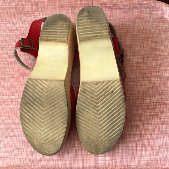 Sven red leather sandals clogs size 39 - Picture 4 of 11